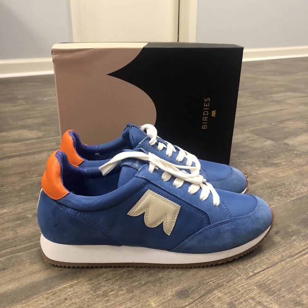 Birdies The Roadrunner Ultramarine Blue Orange Suede Athletic Shoes Women 10.5